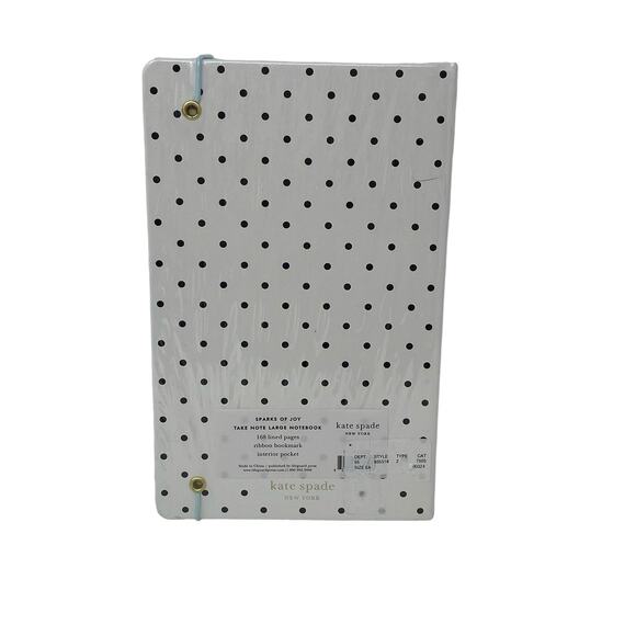 Kate Spade Sparks Of Joy Letter G White Polka Dots Novelty Notebook Stationary - Picture 2 of 8
